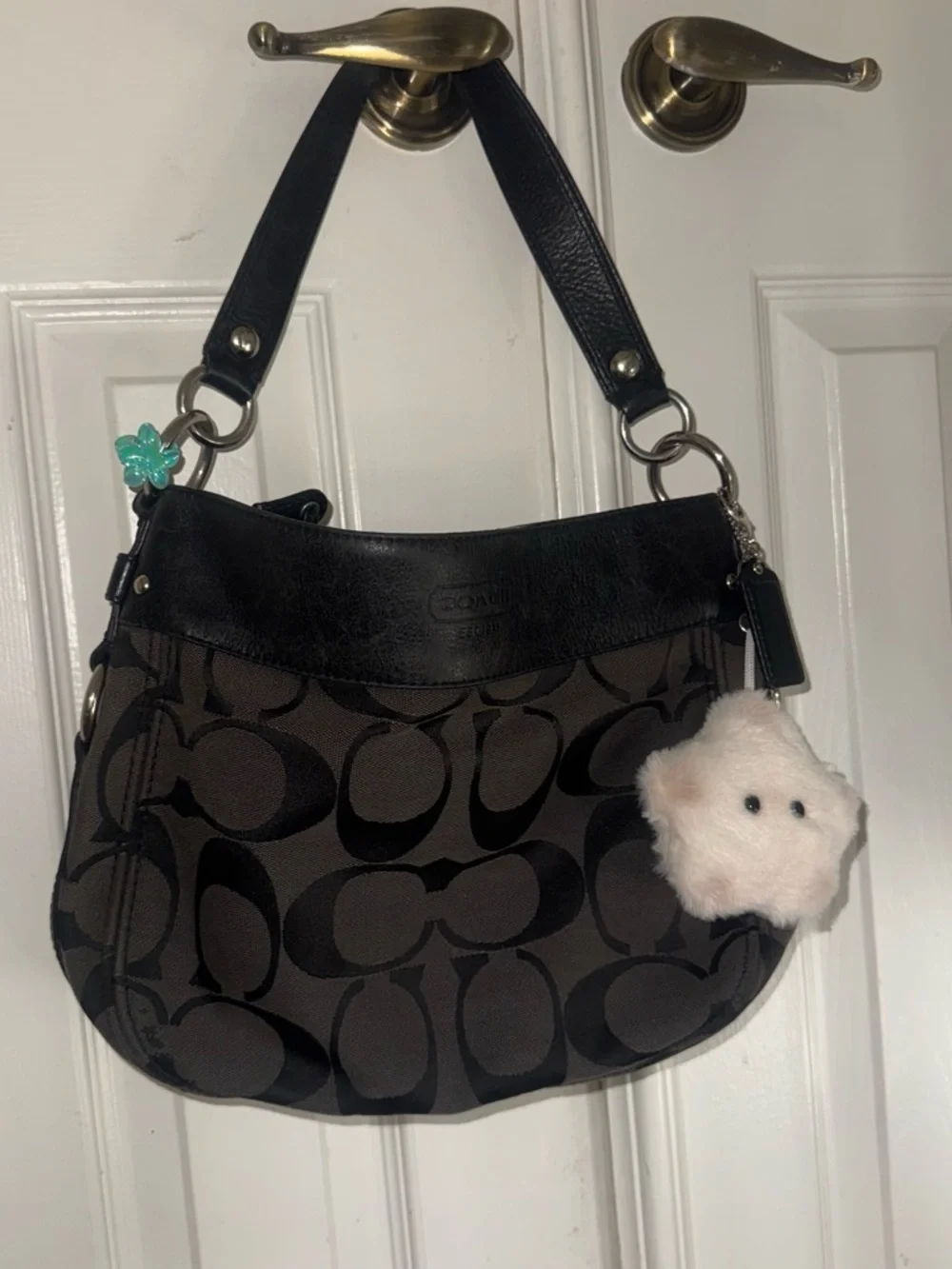 Sold: Coach Black & Brown Signature Hobo Bag